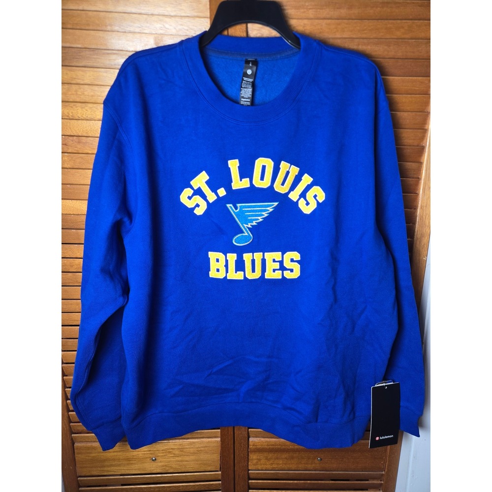 St. Louis Blues Lululemon Steady State Crewneck Sweatshirt Cobalt Large NEW
